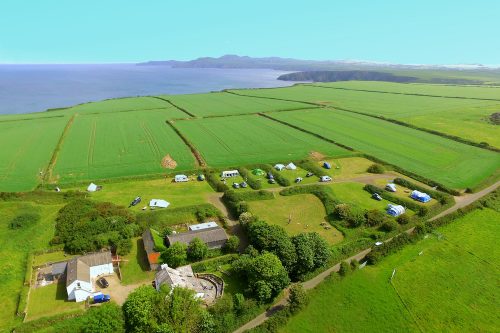 Garn Isaf aerial Abercastle Campsite St Davids