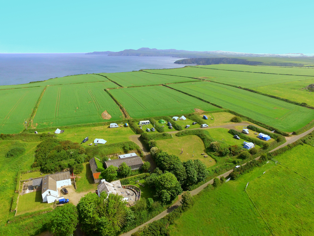 Garn Isaf aerial Abercastle Campsite St Davids
